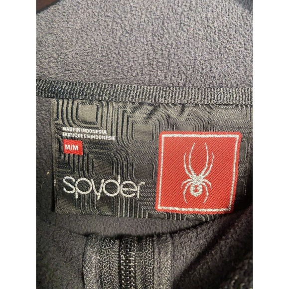 Spyder Womens Waffle Knit Full Zip Lined Sport Jacket Hooded Black Size Medium - Picture 3 of 4